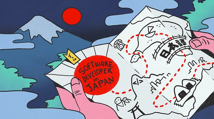 A map of the journey to being a software developer in Japan