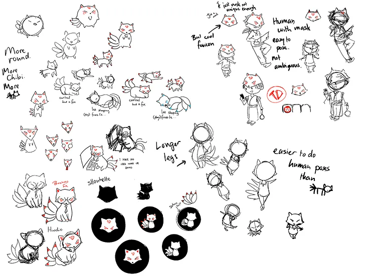 Sketches for our character