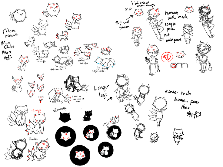 Sketches for our character