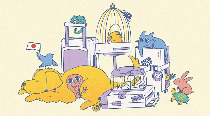 Pets awaiting transport to Japan