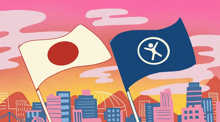 Japan flag and accessibility flag