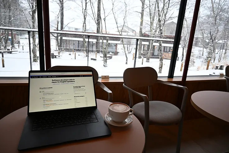 The latte is just okay here, but the atmosphere is nice.